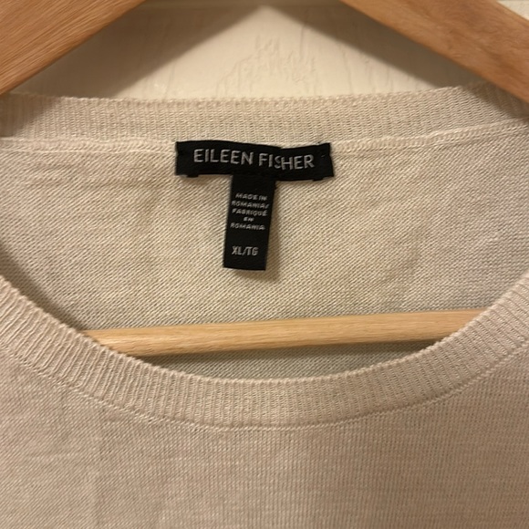 Eileen fisher sleeveless linen cream top size X-Large - Picture 4 of 6